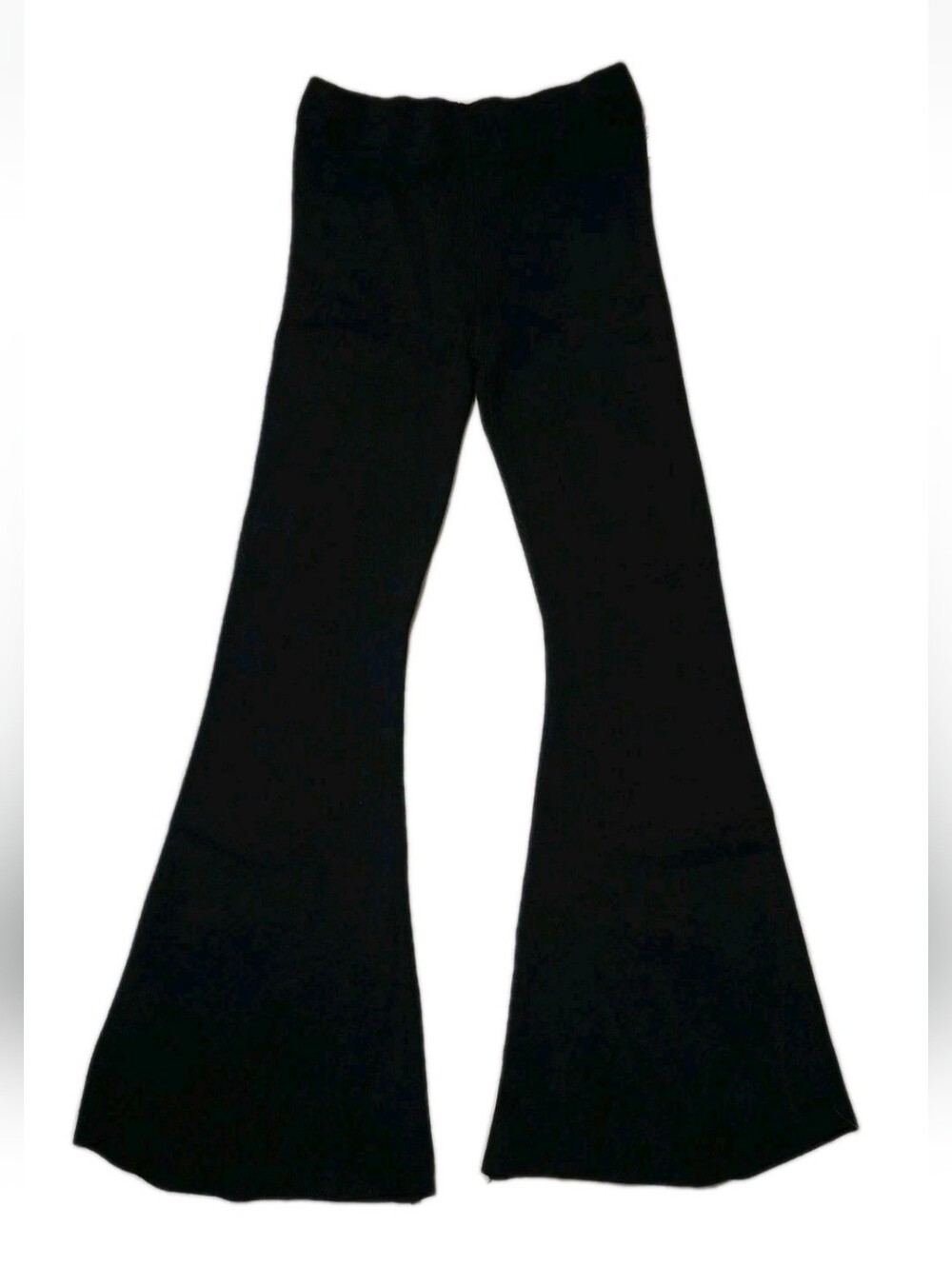 NWT Forever 21 Black Sweater Flare Wide Leg Pant Pants Size Medium Dressy New